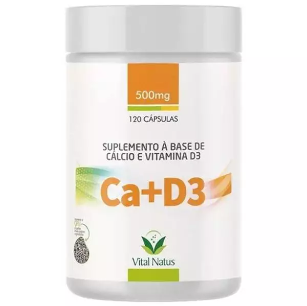 Suplemento Cálcio e Vitamina D3 Vital Natus 120 Cápsulas