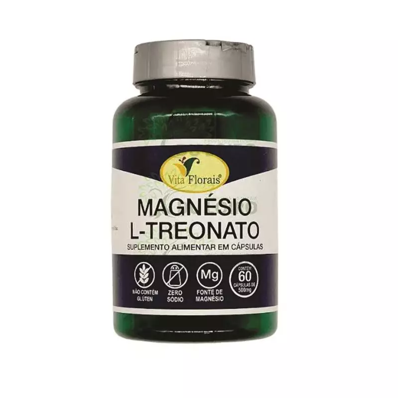 Magnésio L-Treonato 500mg Vita Florais 60 Cápsulas