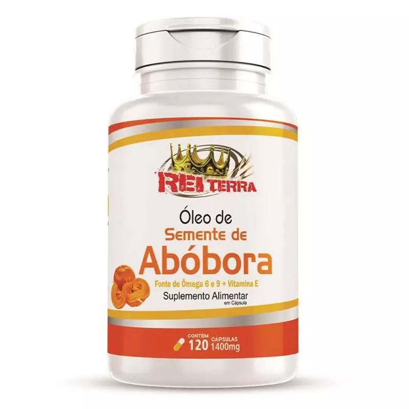 Óleo de Semente de Abóbora 1400mg Rei Terra 120 Cápsulas