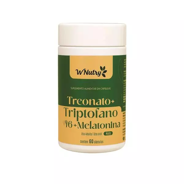 Magnésio Treonato+ Triptofano+B6+ Melatonina WNutry 60 Cápsulas