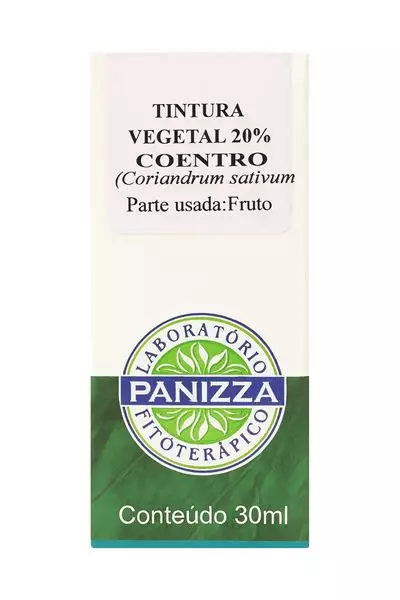 Tintura Coentro Vegetal 20% Panizza 30ml 