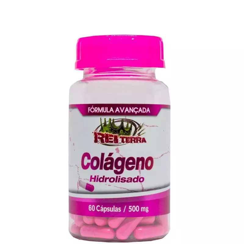 Colágeno Hidrolisado 500mg Rei Terra 120 Cápsulas