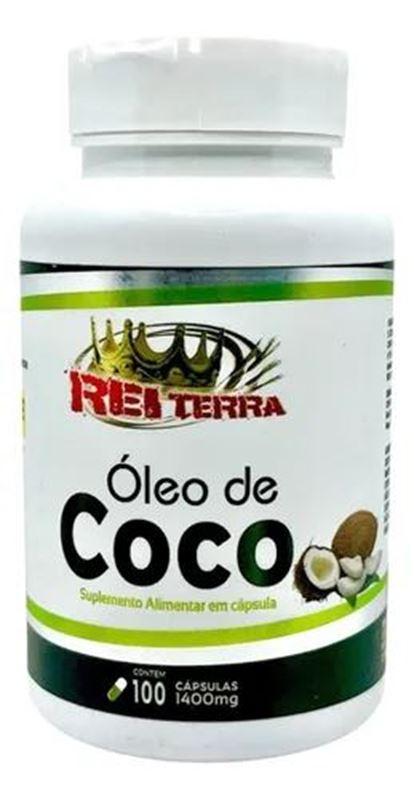 Óleo de Coco 1400mg Rei Terra 100 Cápsulas