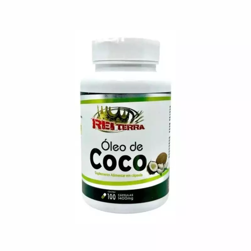 Óleo de Coco 1400mg Rei Terra 100 Cápsulas