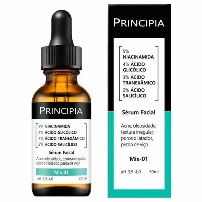 Sérum Niacinamida+Ac Glicolico+Ac Tranexâmico+ Ac Salicílico - Principia Mix-01 30ml