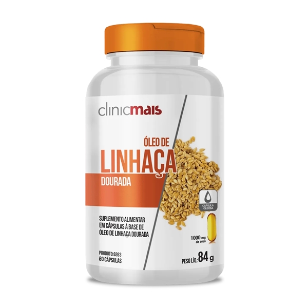 Óleo de Linhaça Dourada Clincmais 60 Cápsulas