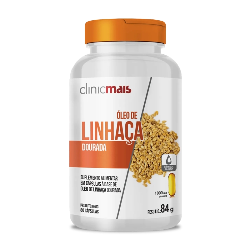 Óleo de Linhaça Dourada Clincmais 60 Cápsulas