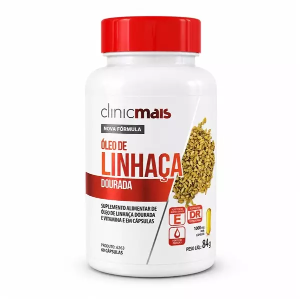 Óleo de Linhaça Dourada Clincmais 60 Cápsulas