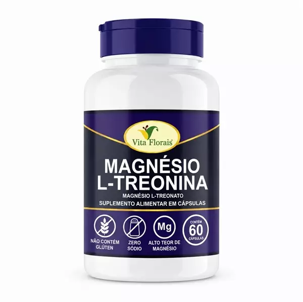Magnésio L-Treonato 500mg Vita Florais 60 Cápsulas