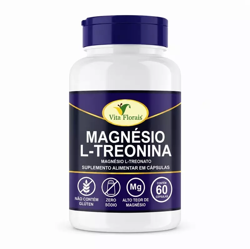 Magnésio L-Treonato 500mg Vita Florais 60 Cápsulas